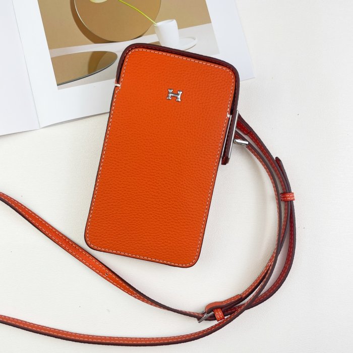 Кожаный чехол для телефона Hermes Hac a Box 17x10 см фото 2