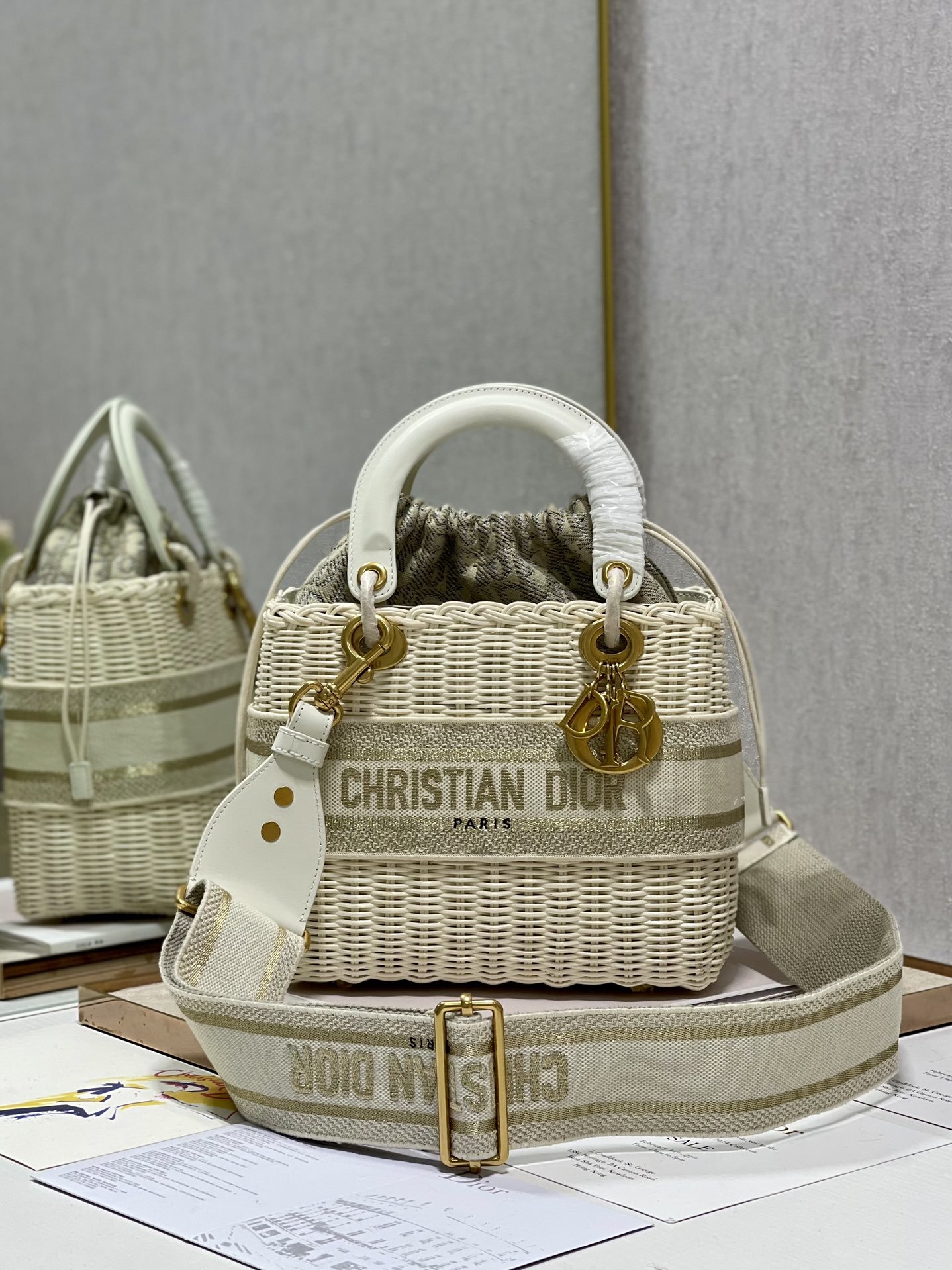 Сумка Lady Dior Bag Natural Wicker Oblique 24 см фото 9