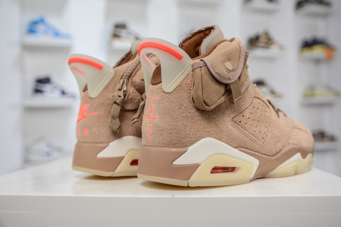 Кроссовки Air Jordan 6 AJ6 Retro Travis Scott British Khaki - DH0690-200 фото 6