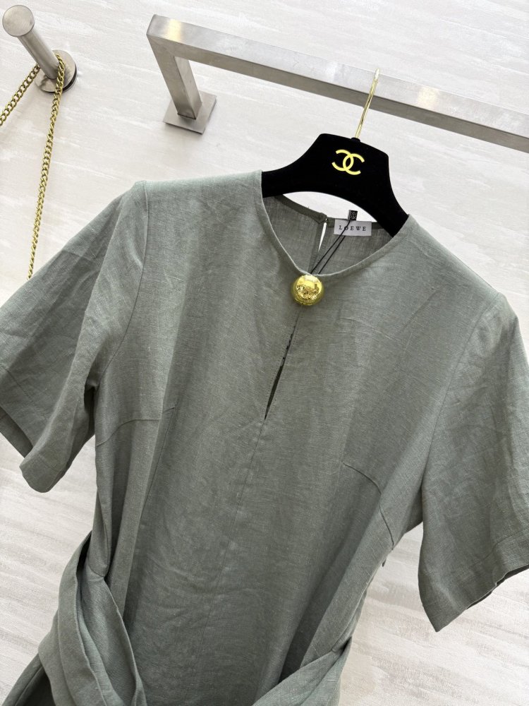 Linseed dress in French style from short sleeves фото 2