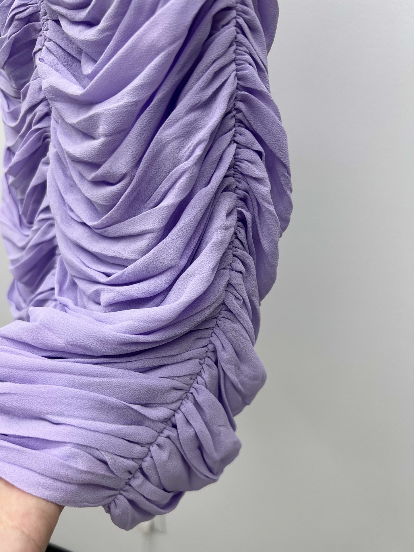 Платье мини фиолетовое (шелк 100%) фото 5