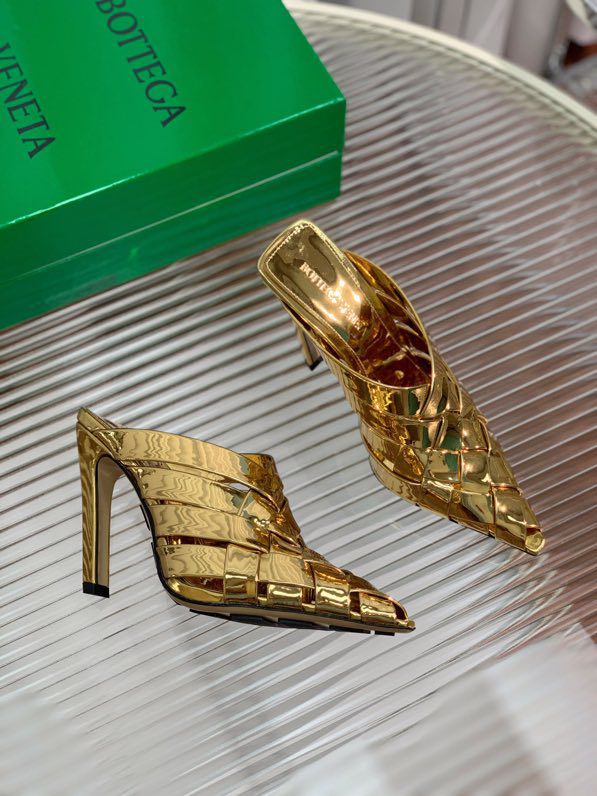 Sandals on high heel (10 cm) gold фото 7