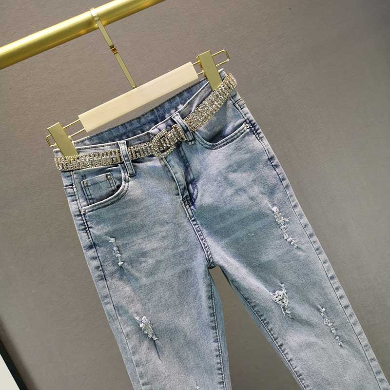 Эластичные узкие джинсы с высокой талией, весна лето фото 3
