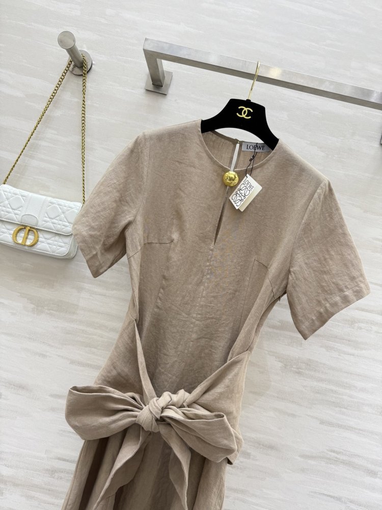 Linseed dress in French style from short sleeves фото 2