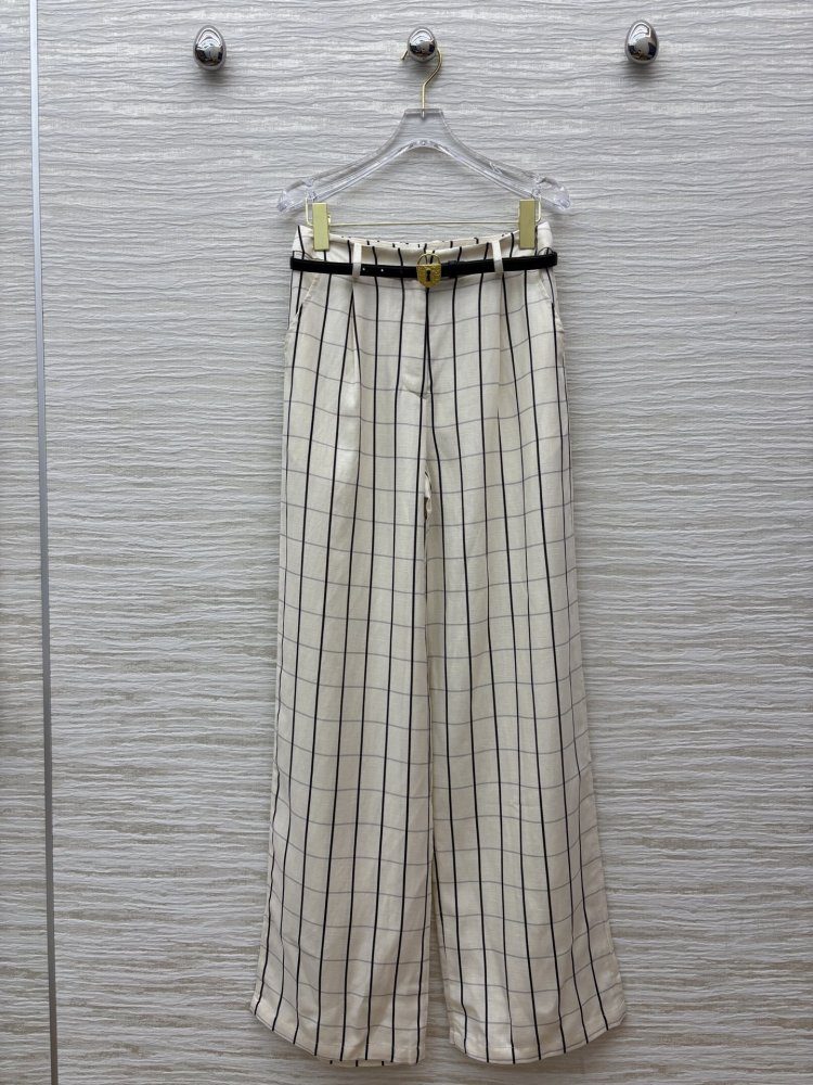 Прямі брюки з льону