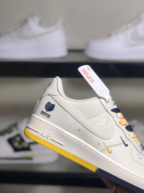 Кроссовки  Air Force 1 07 Low Yellow Dark Blue Limited фото 8