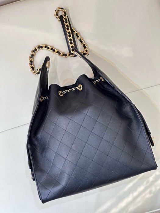 Сумка кожаная черная Chanel 25C 40 см фото 8