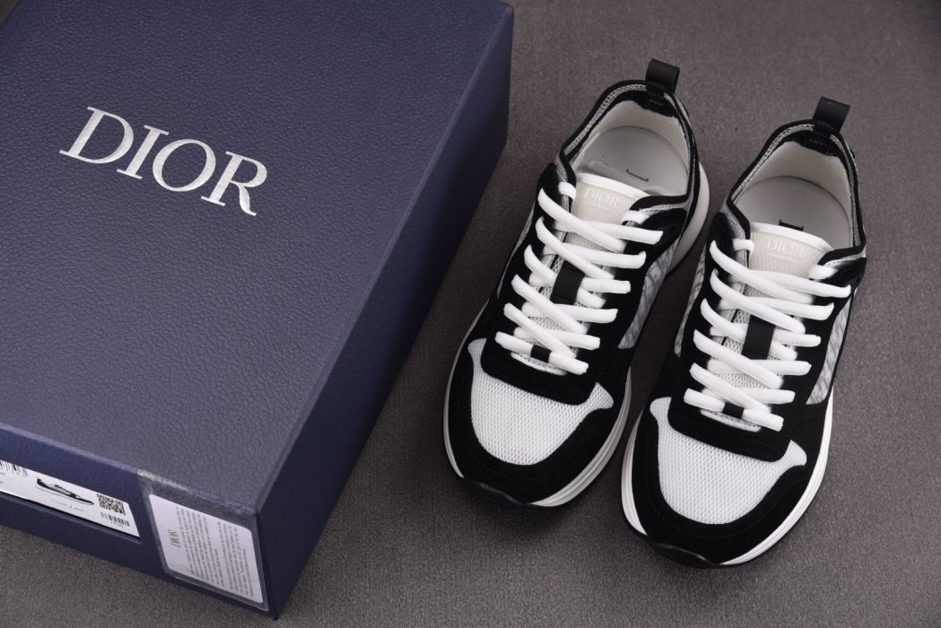 Кроссовки Dior B25 Runner Black Grey Oblique Leather фото 7