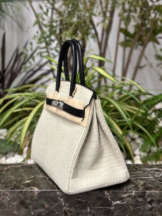 Сумка Birkin 30 in Silver из кожи крокодила фото 3