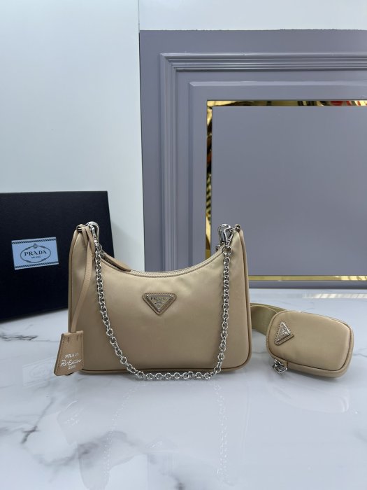 A bag women's Prada Nylon Hobo 22 cm