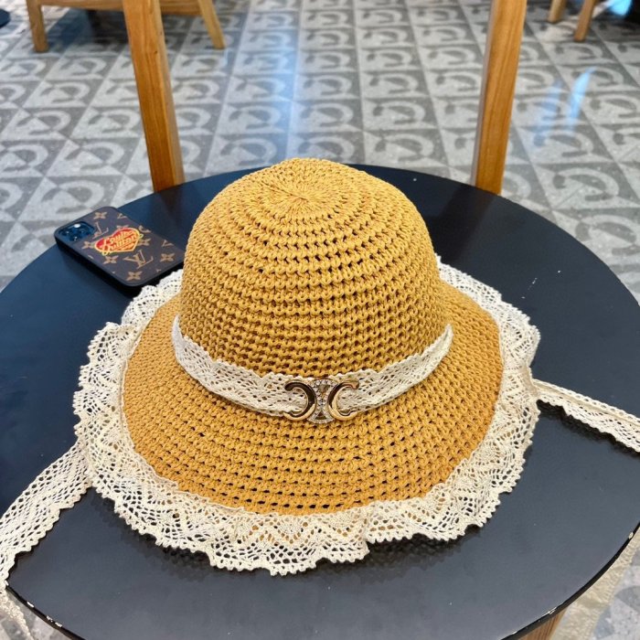 Hat women's wicker from lace