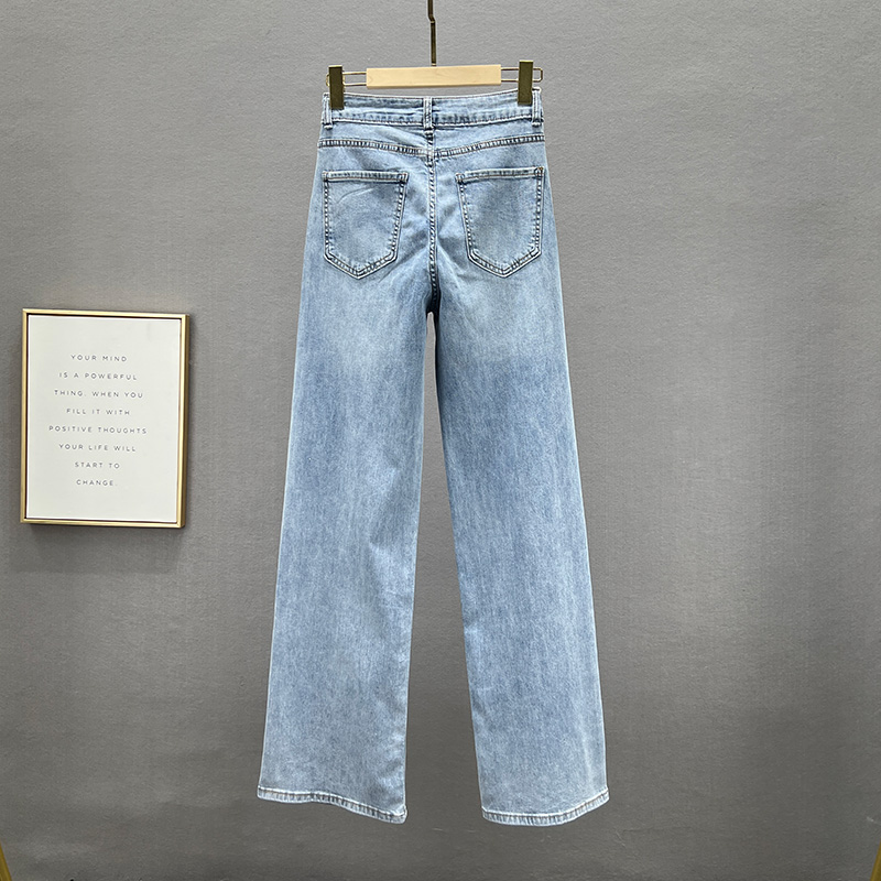 Широкие прямые джинсы женские, весна лето фото 4