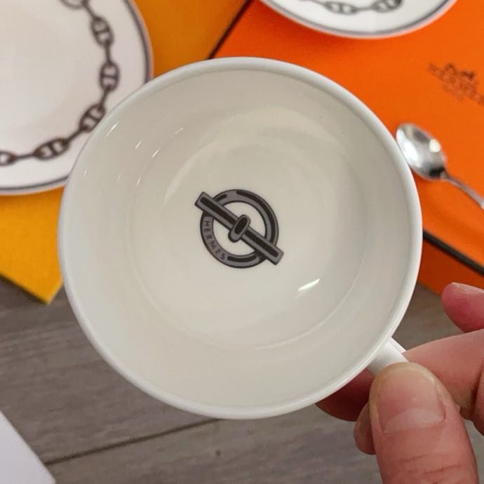 Набор посуды из костяного фарфора серии Hermes Chaine d’Ancre platinum фото 5