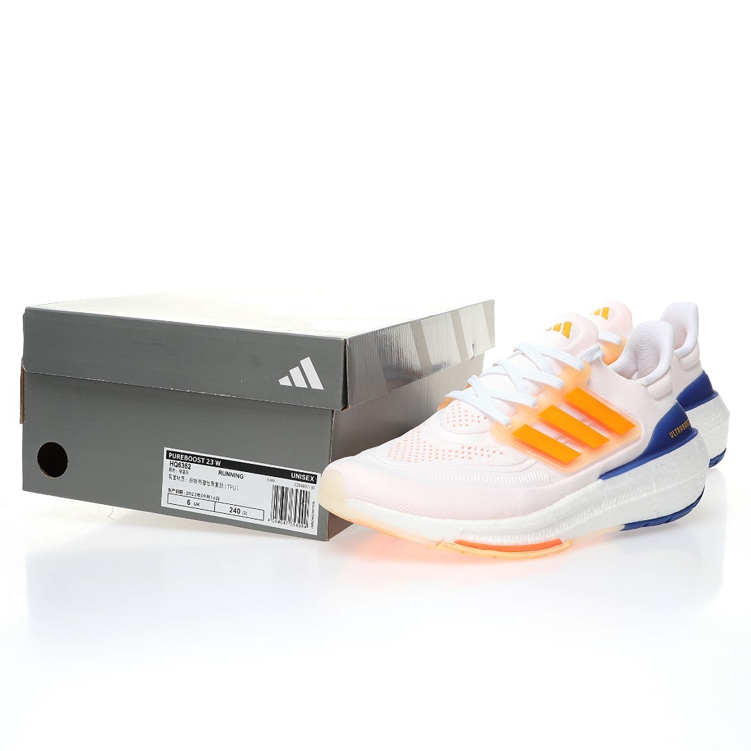 Кроссовки Ultraboost Light White/Orange/Blue HQ6352 фото 9