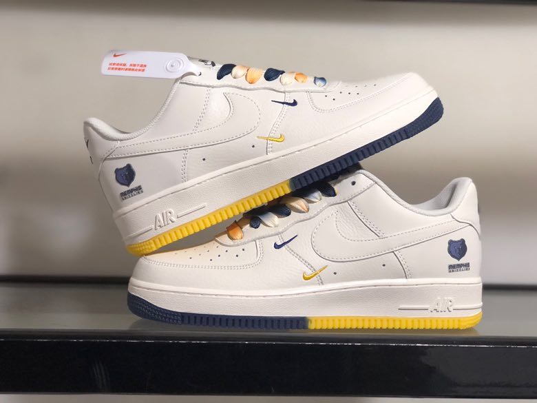 Кроссовки  Air Force 1 07 Low Yellow Dark Blue Limited фото 9