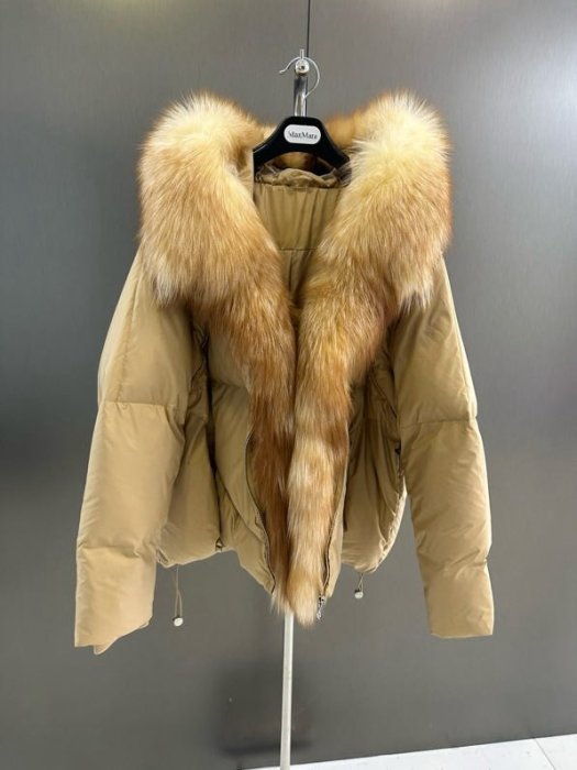 Down jacket female from fox fur