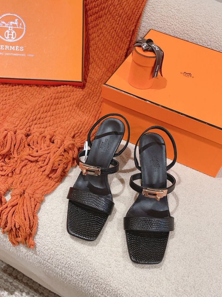 Sandals Hermes Glamour on heel 7.5 cm