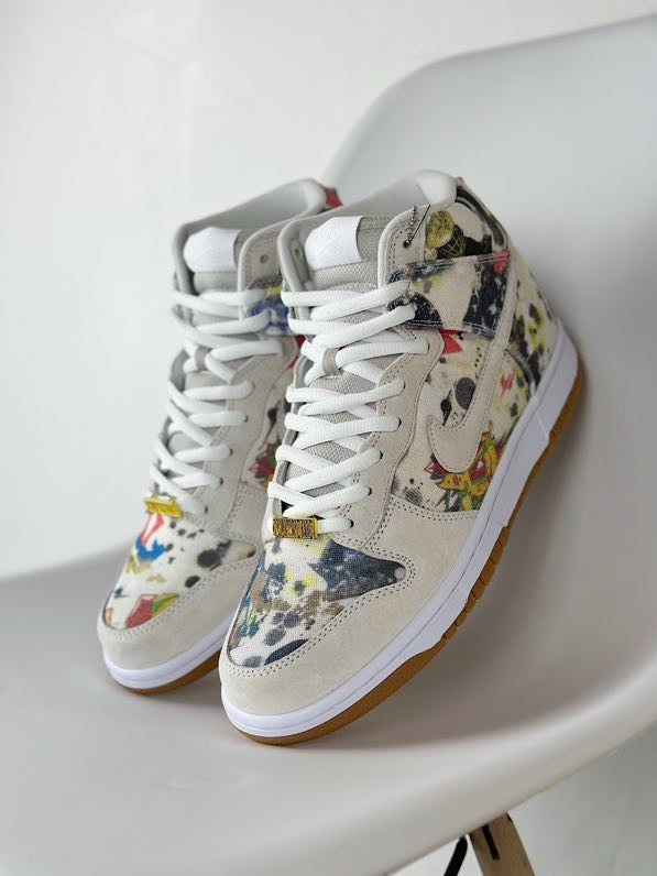 Sneakers Supreme x NK Dunk SB High Rammellzee FD8779-100 фото 9