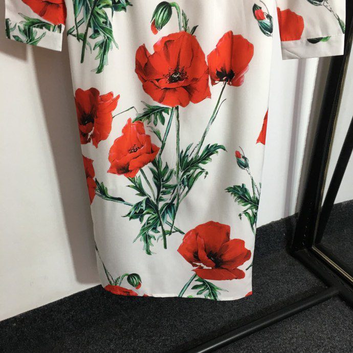 Dress from big red flower print фото 3