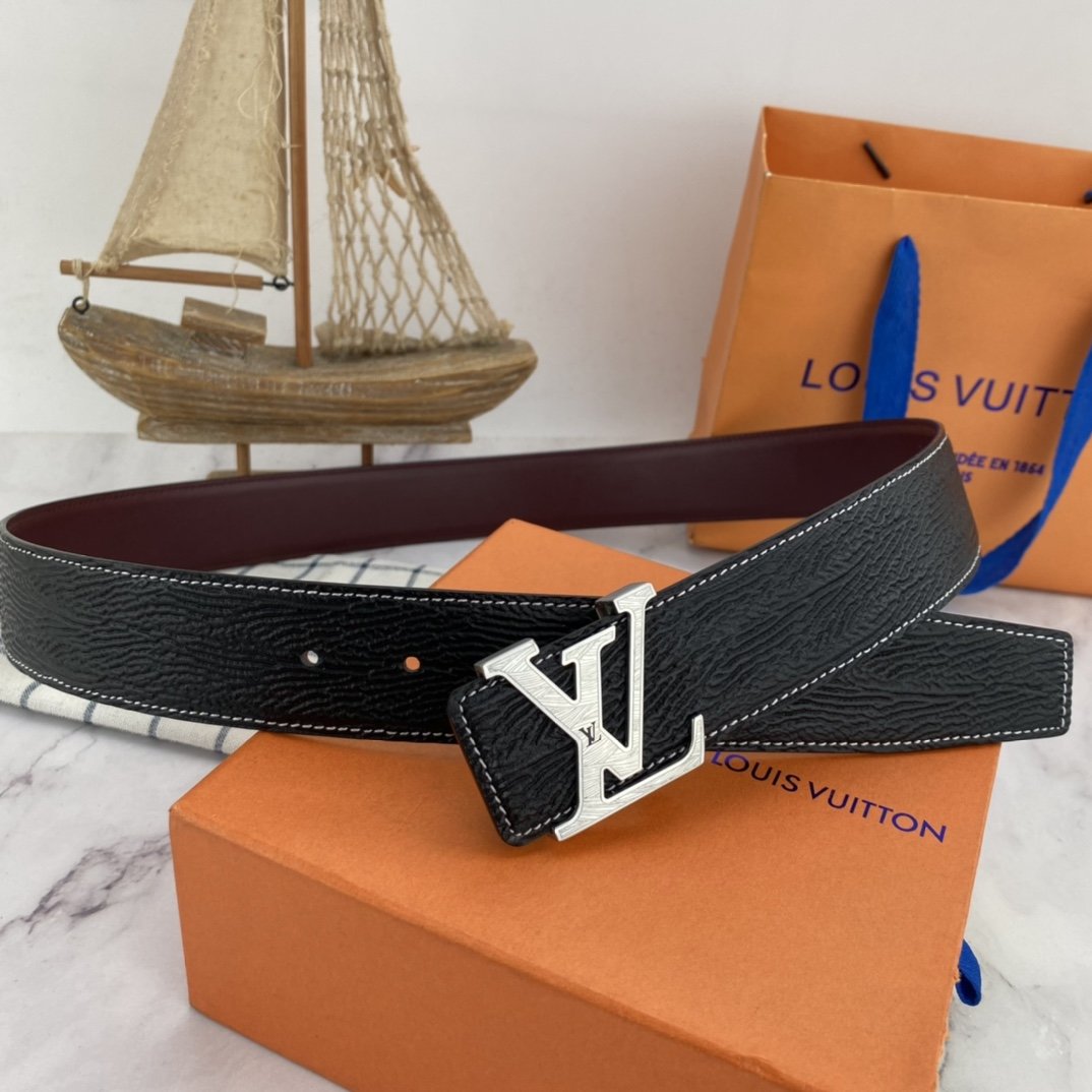 Male leather belt LV 3.8 cm фото 7