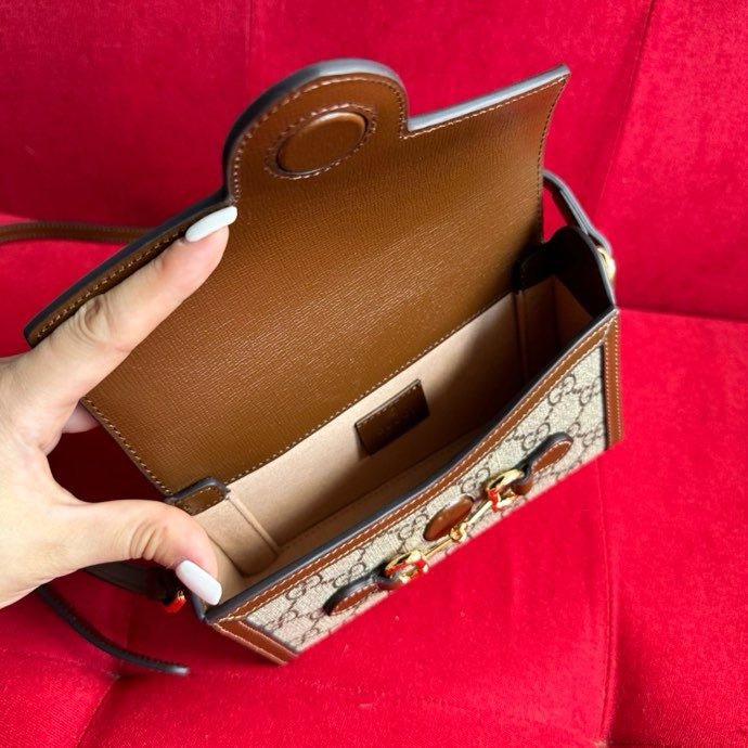 A bag women's Gucci Horsebit 1955 GG 18 cm фото 9