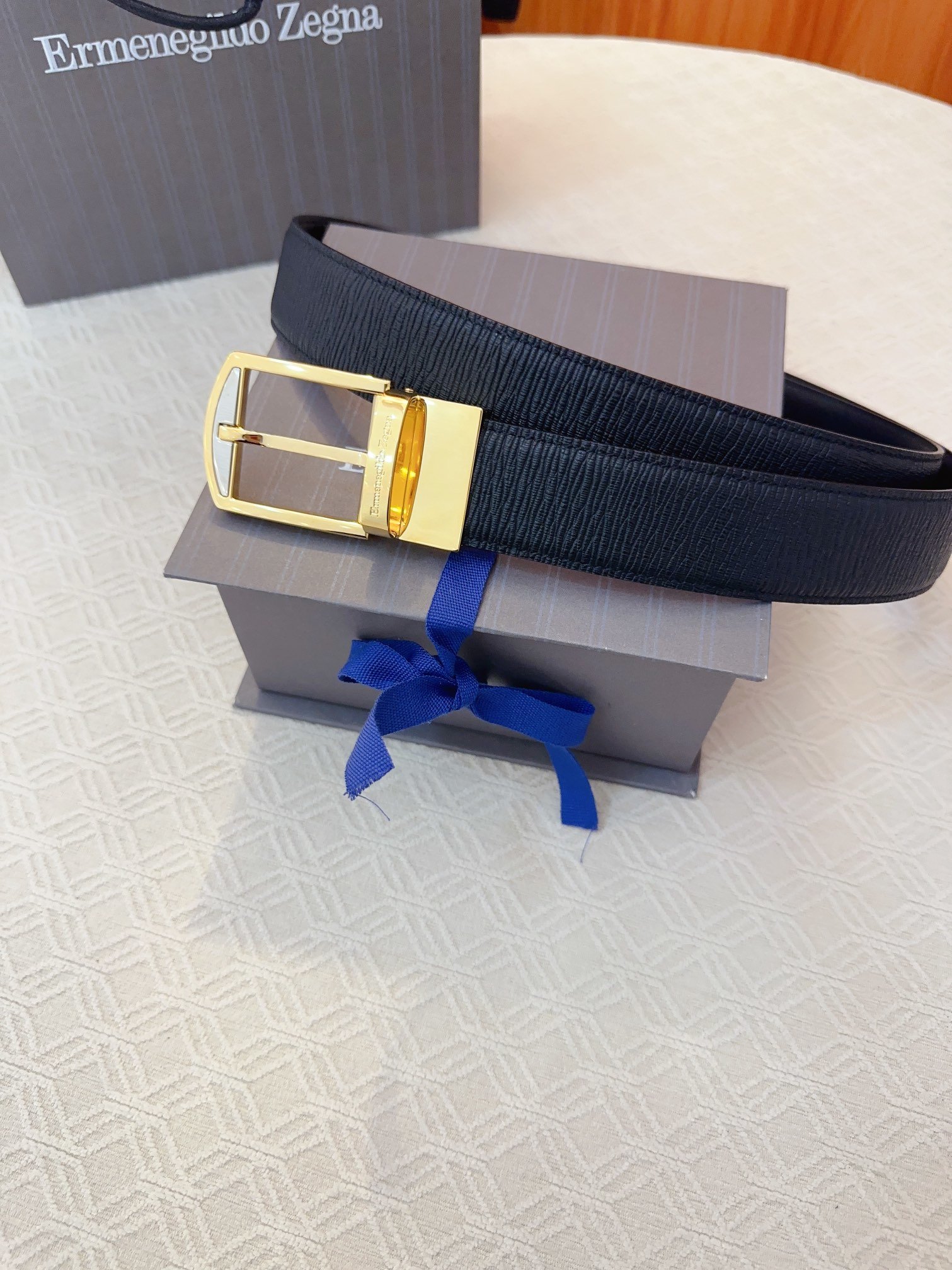 Male leather belt 3.5 cm фото 4