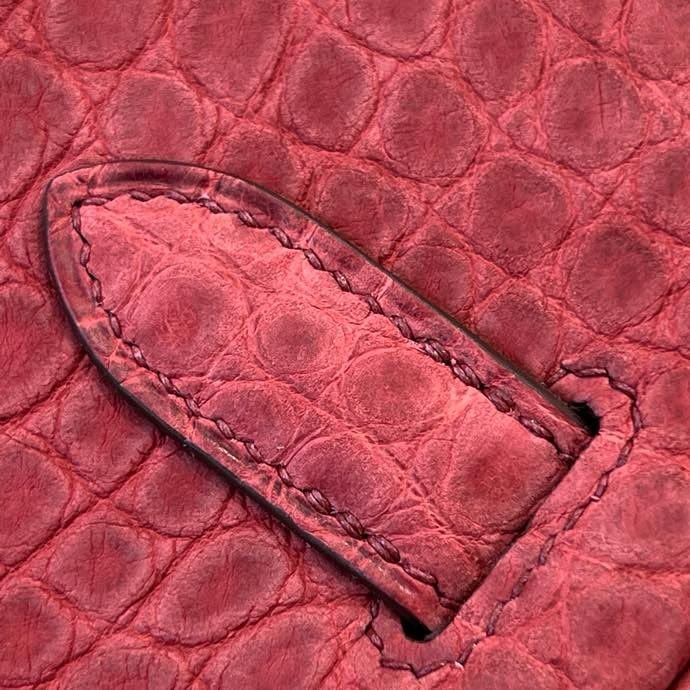 Сумка Bourgogne Matte Alligator Birkin 25 с золотистой фурнитурой фото 2