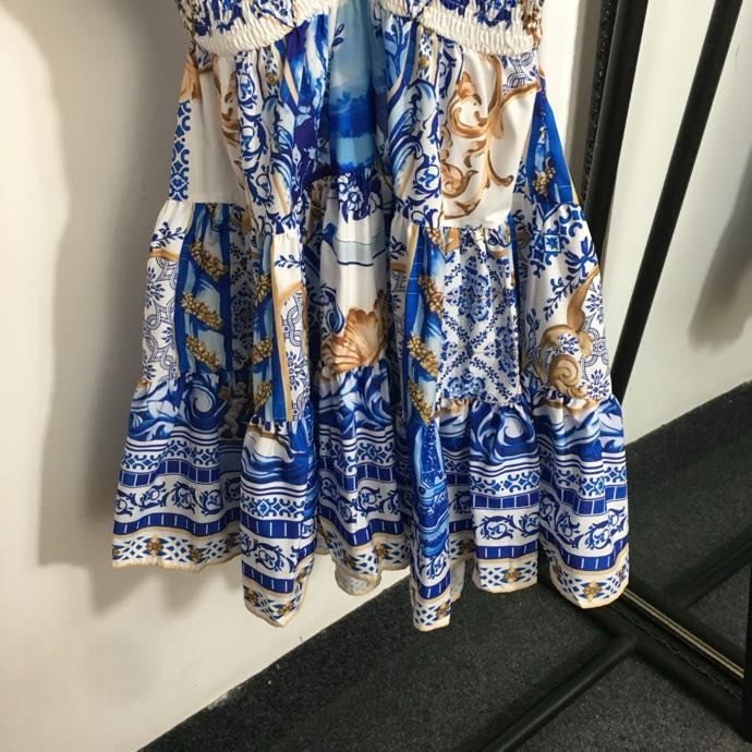 Платье с принтом листьев лотоса фото 3