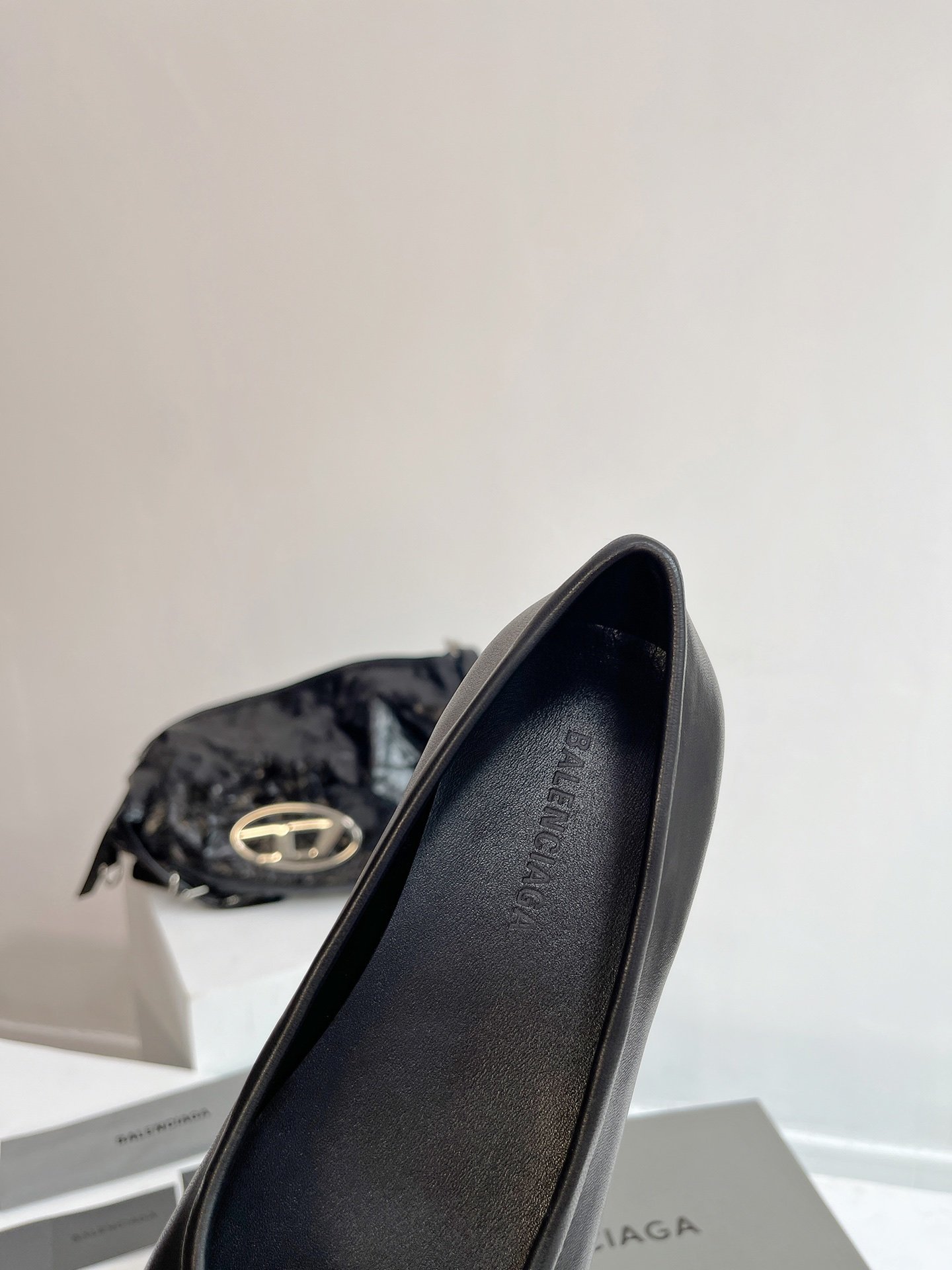 Ballet shoes black leather фото 8