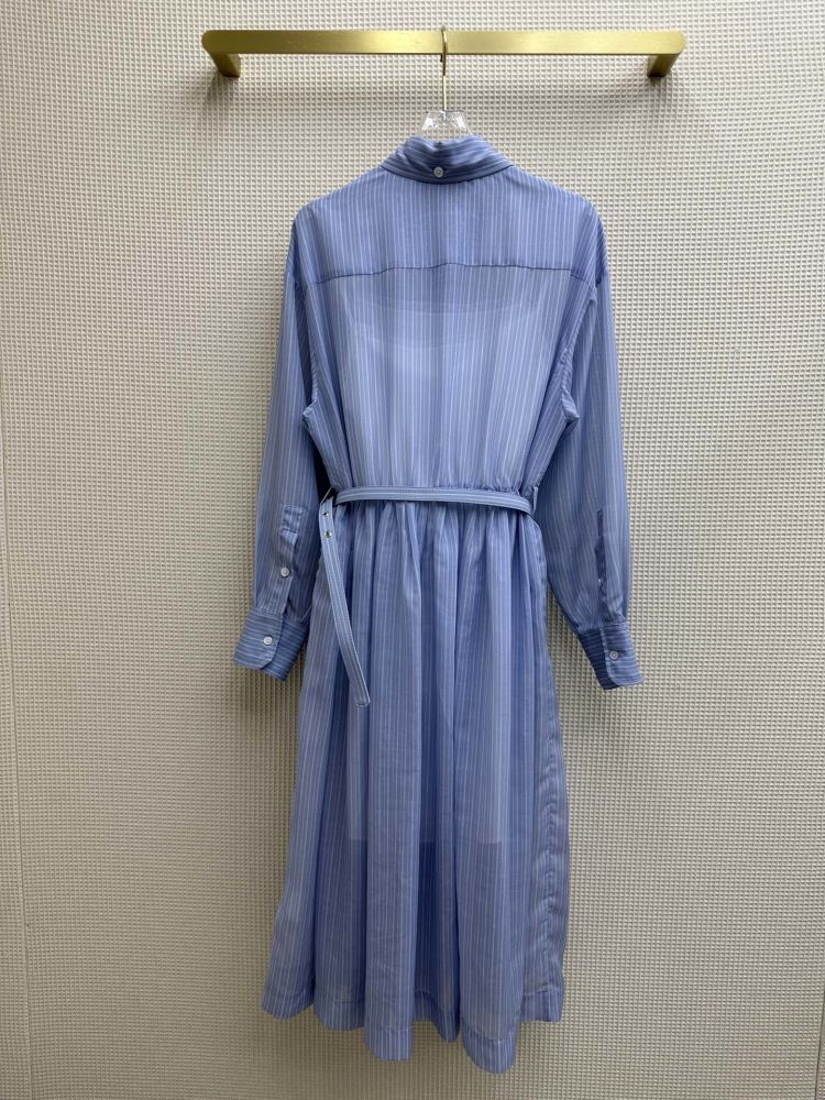 Синее полосатое платье фото 8