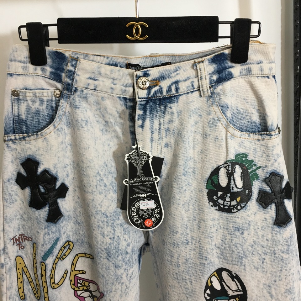 Jeans women's from high waist and print фото 2