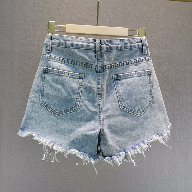 Denim shorts, Spring summer, crystal stones фото 4