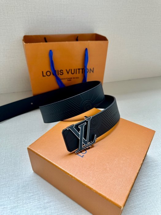 Ремень кожаный мужской 4 см - размер 115 см фото 5