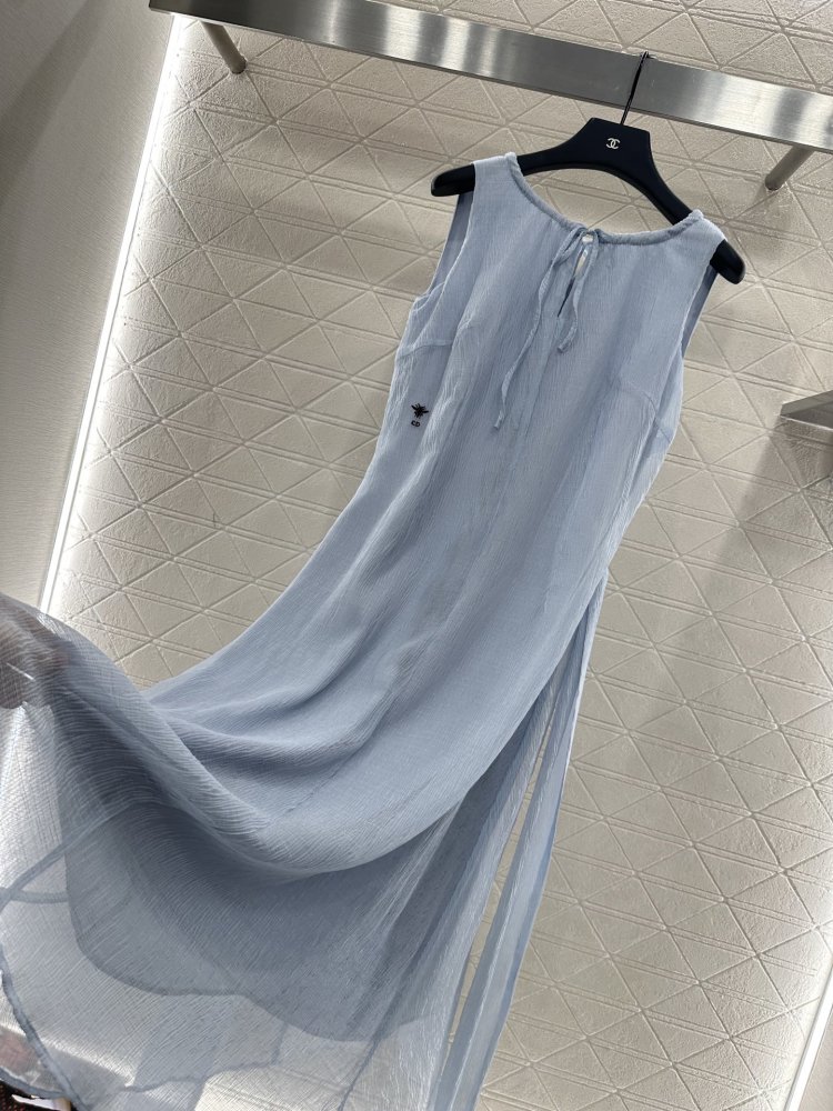 Платье жилет с круглым вырезом и поясом фото 8