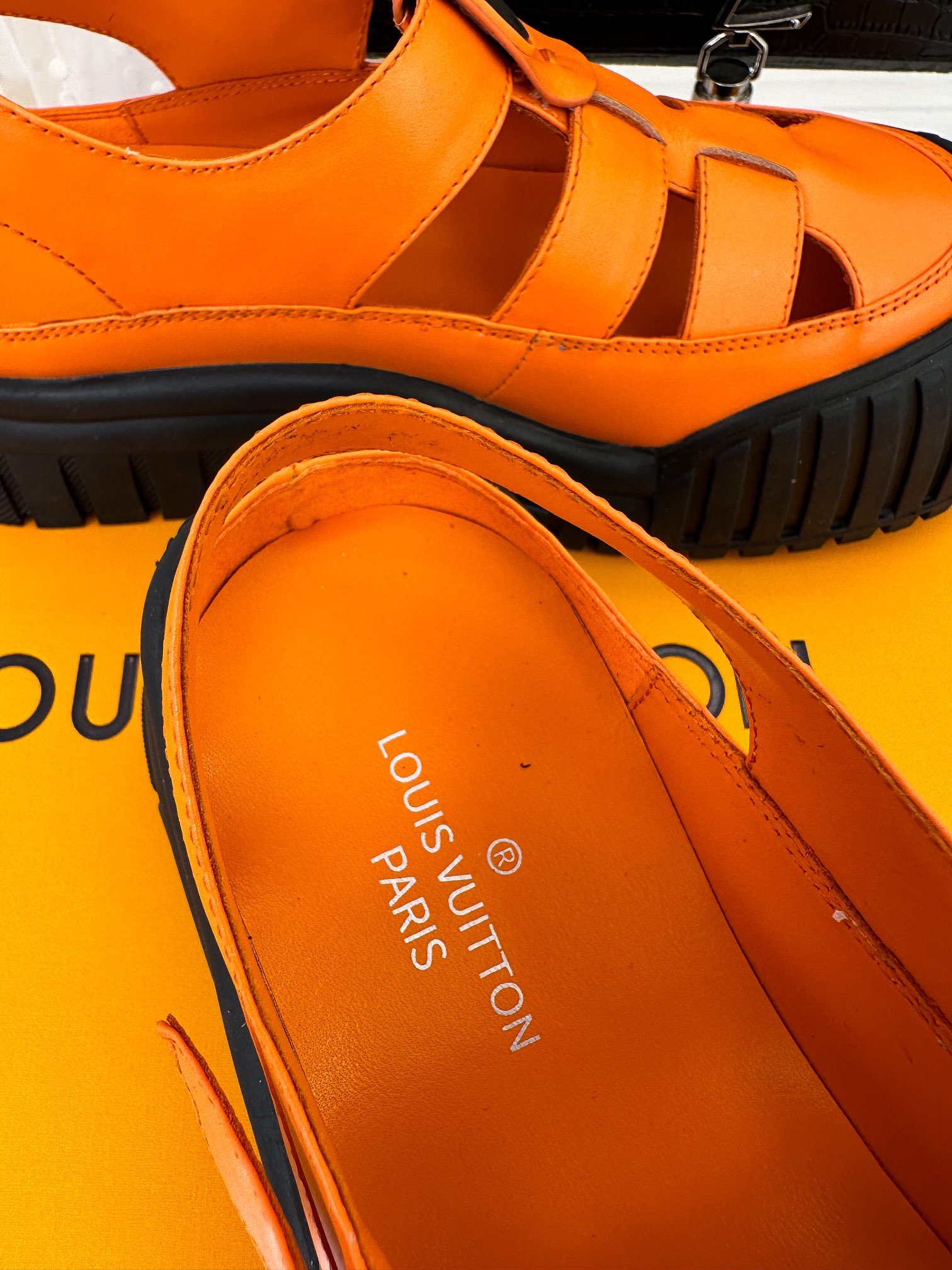 Sandals on platform 5 cm orange фото 6