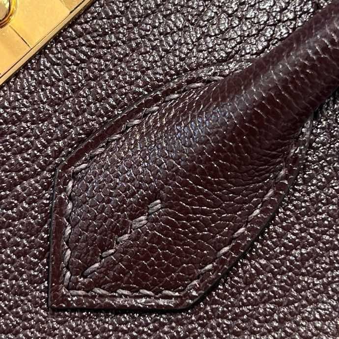 Сумка Birkin 25 Rouge Sellier из кожи Togo с золотистой фурнитурой фото 9