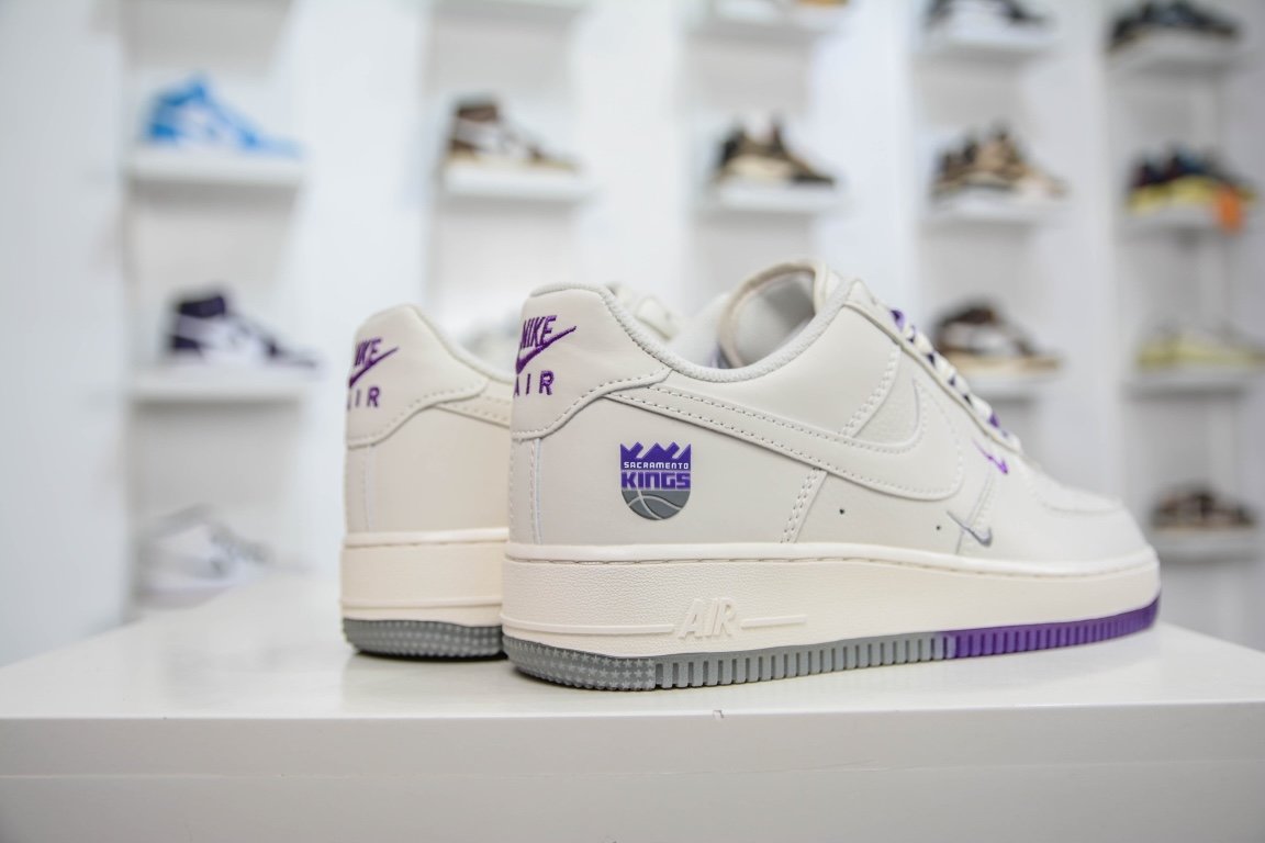 Кроссовки AIR FORCE 1 LOW 07 BEIGE/BEIGE/PURPLE NK6928-205 фото 6