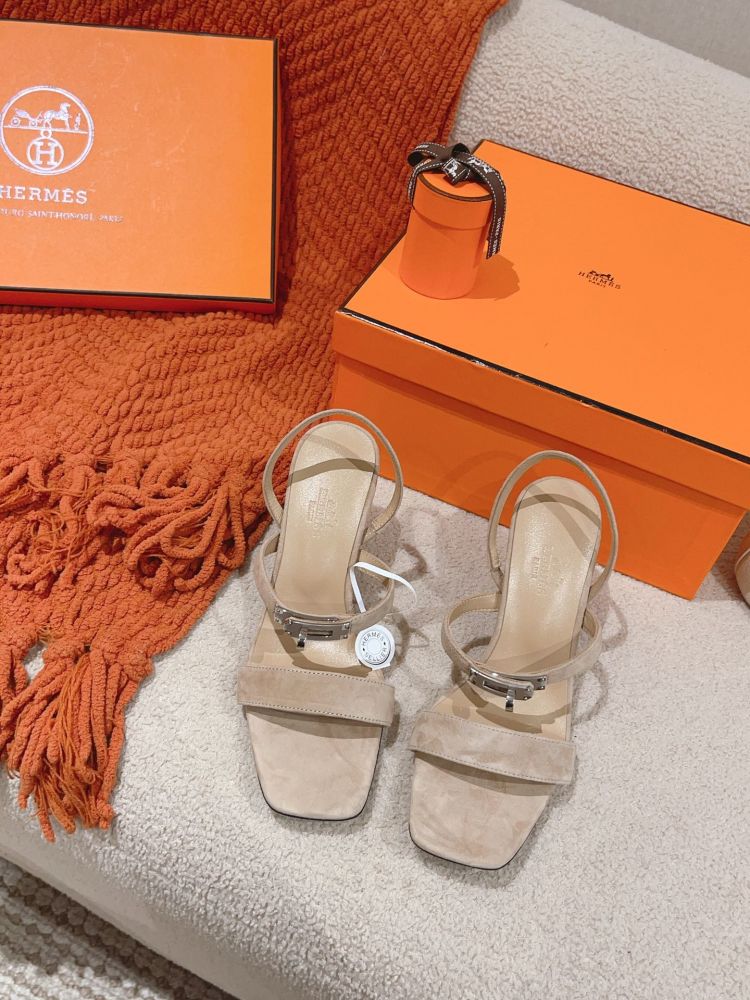 Sandals Hermes Glamour on heel 7.5 cm