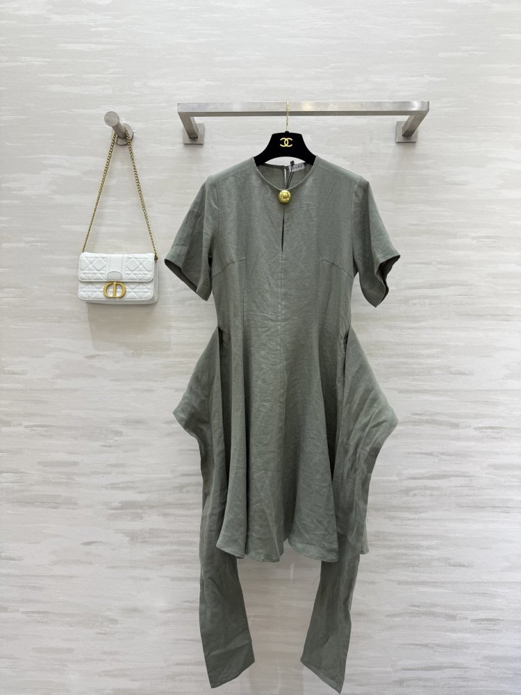 Linseed dress in French style from short sleeves фото 8