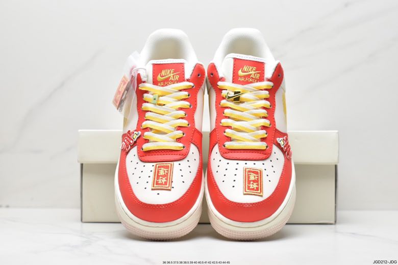 Кроссовки Air Force 1 07 Low Beige Red Gold White CW1888-601 фото 7