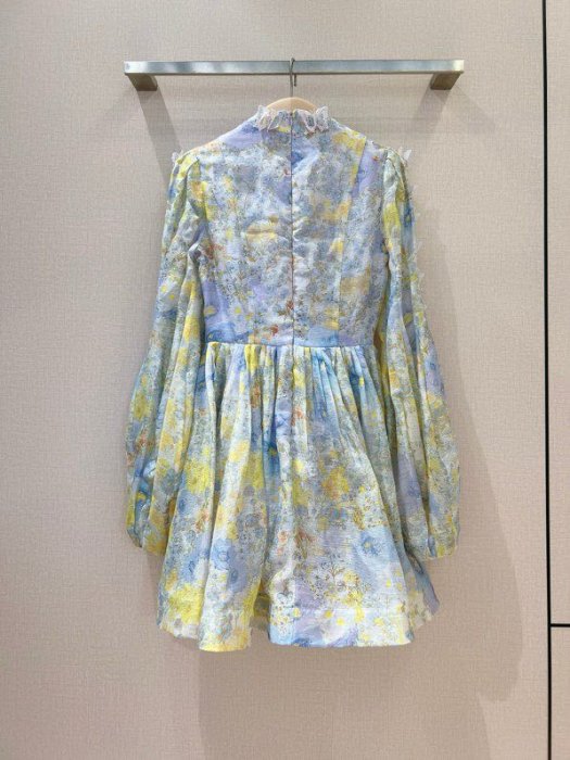 Mini dress of silk linen cloth фото 4