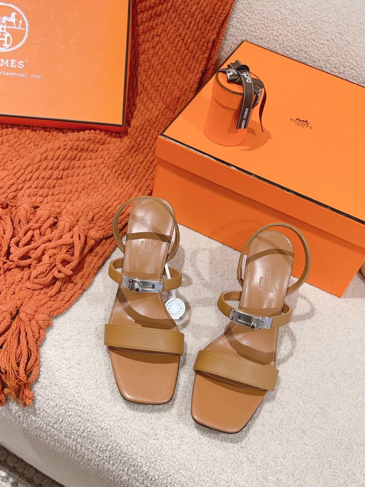 Sandals Hermes Glamour on heel 7.5 cm