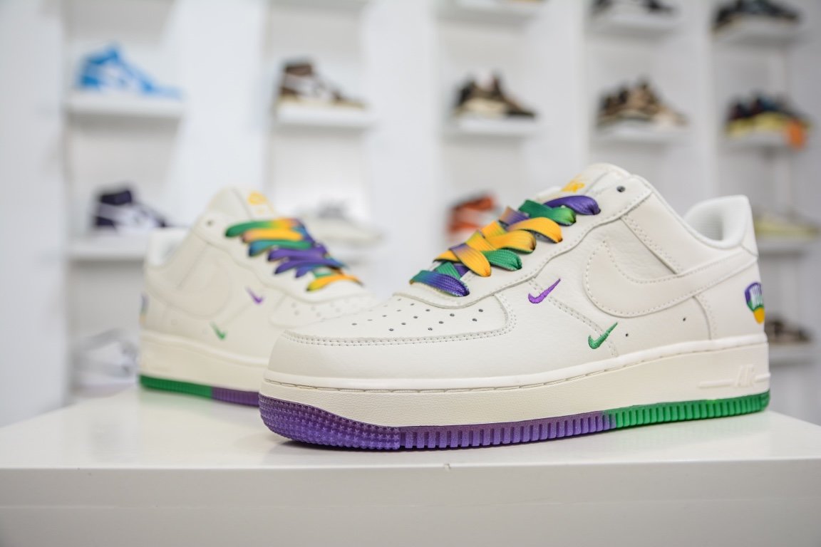 Sneakers Air Force 1 07 Low String Beige Green Purple TF8896-303 фото 4