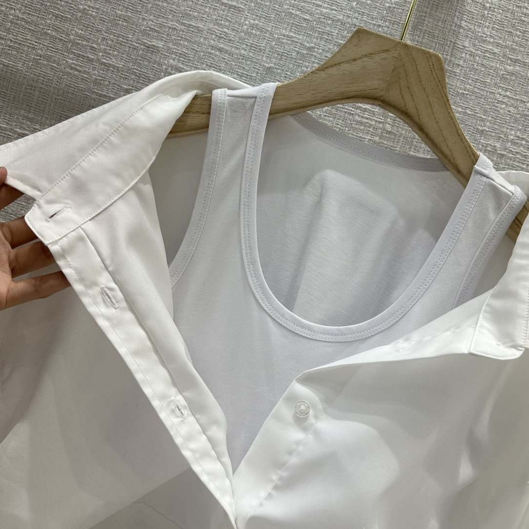 Комплект рубашка с майкой белый фото 5