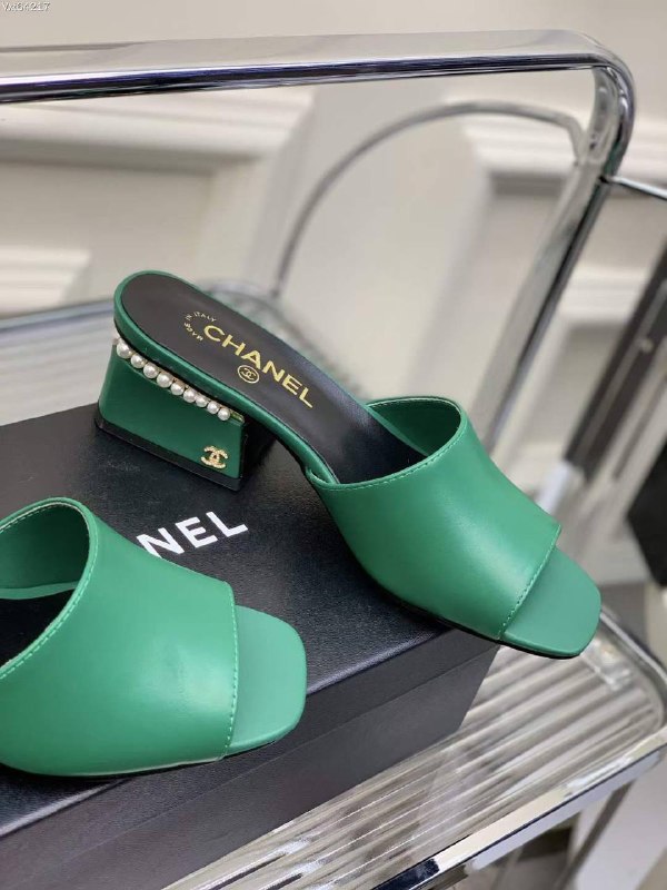 Sandals on secondary heel, green фото 8