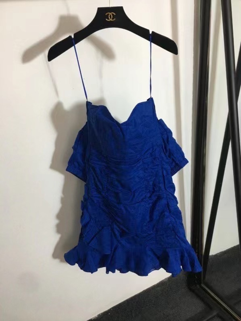 Кроткое элегантное летнее платье, цвет синий