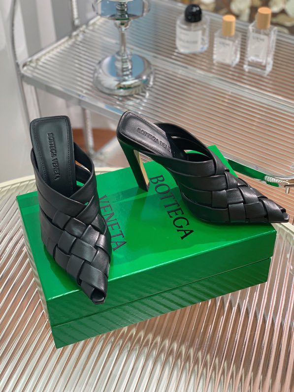 Sandals on high heel (10 cm) black фото 3