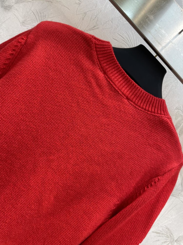 Вязаный пуловер с круглым вырезом фото 8