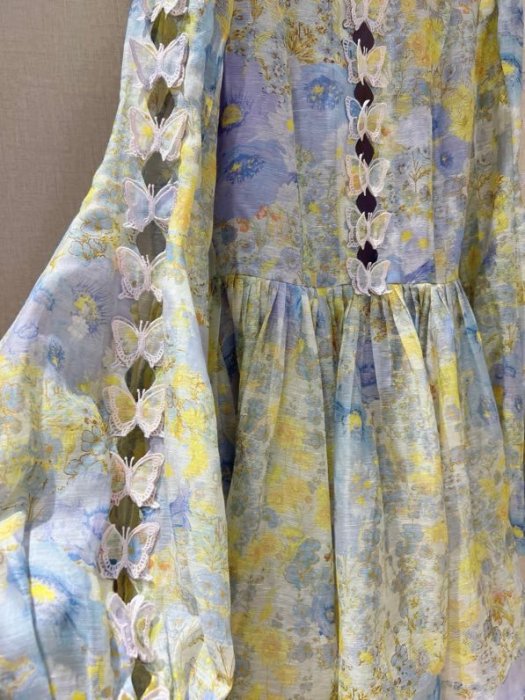 Mini dress of silk linen cloth фото 8