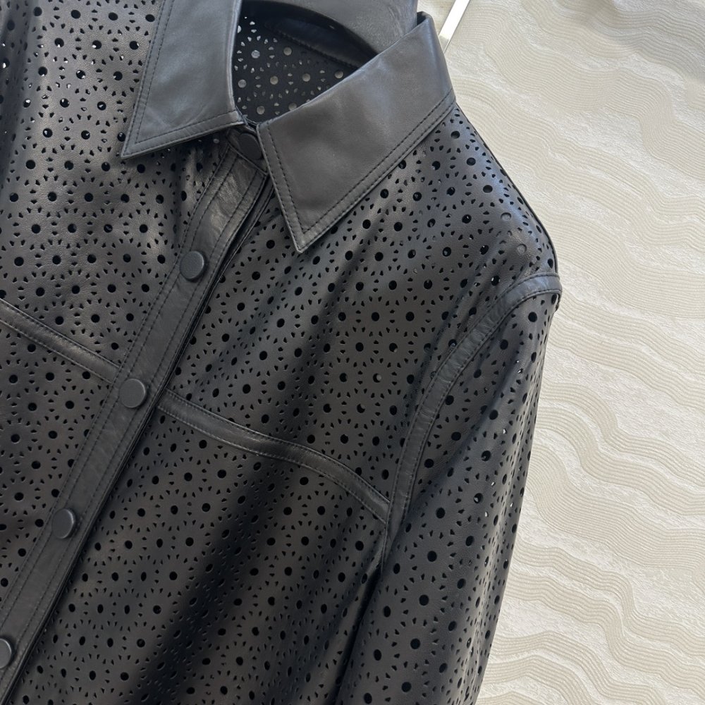 Рубашка кожаная женская фото 3